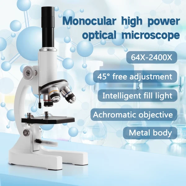 64X-2400X Monocular Digital Microscope Elementary School Children Science Experimental Biology Teaching Microscope Children | Professional Grade | Bulk Available - Image 3