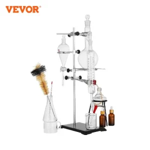 VEVOR 500ML Lab Pure Water Distiller Electric Stainless Moonshine Still Filter And 29pcs / Chemistry Glassware Kit | Professional Grade | Bulk Available