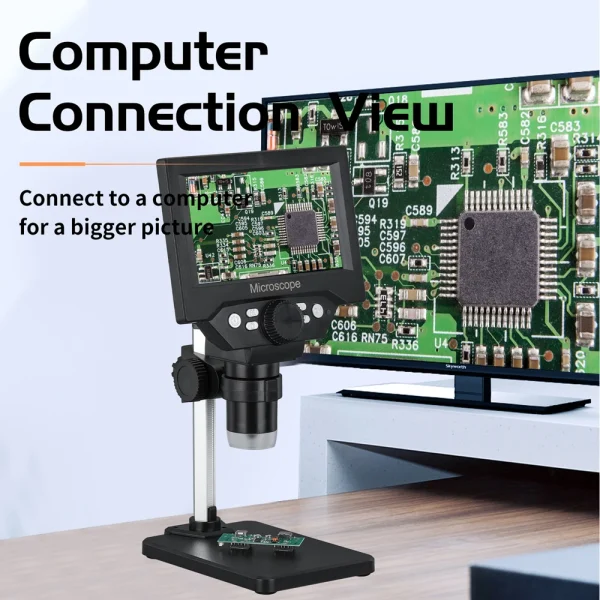 5.5 Inch Digital Microscope 10MP 1000X Magnification LCD Display 8 LED Light SD Card Storage Electronic Microscopio for Repair | Professional Grade | Bulk Available