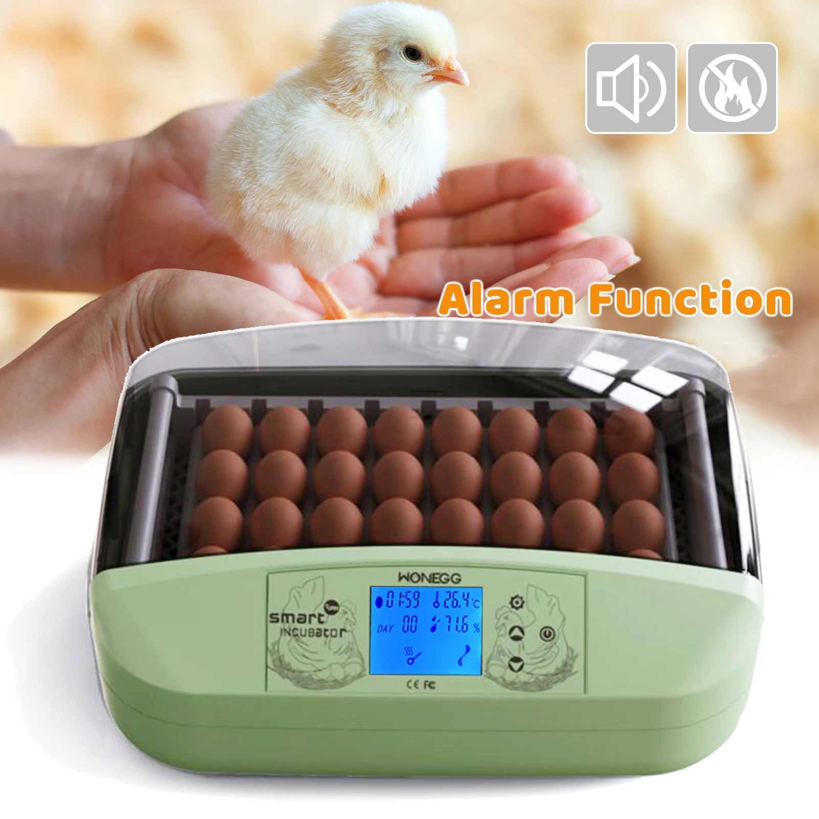 32 Eggs Egg Incubator LED Poultry Digital Hatcher With Auto Egg Turning ...