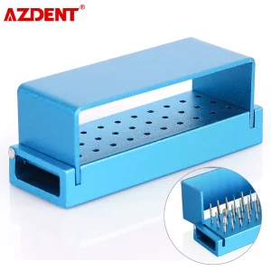 AZDENT Dental Burs Drill Holder Disinfection Aluminium Block Box 30 Holes Diameter 2mm Dental Lab Tool | Professional Grade | Bulk Available