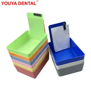 10pc Dental Lab Storage Box Work Tray Colourful Plastic Turnover Box With Clip Holder Durable Container Organizer Dentistry Tool | Professional Grade | Bulk Available