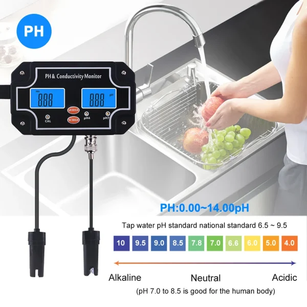 Digital PH EC Conductivity Monitor For Aquarium - Image 2