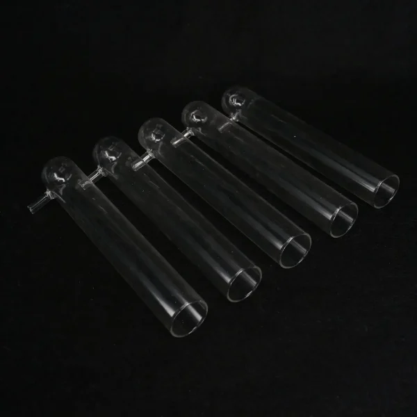 Lot Of 5 Glass Filter Tubes With Vacuum Side Arm - 15-40mm OD For Lab Use