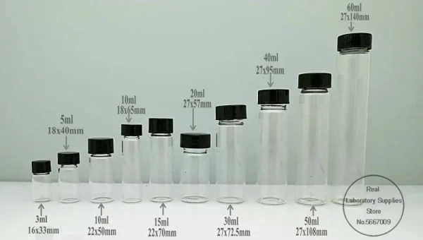 Transparent Glass Sample Vial Laboratory Reagent Bottle - Image 2