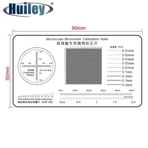 Microscope Micrometer Calibration Ruler: PET Transparent Film Particle Diameter Measuring Tape with Line Coordinate Shape