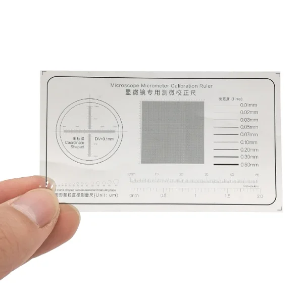 Microscope Micrometer Calibration Ruler: PET Transparent Film Particle Diameter Measuring Tape with Line Coordinate Shape - Image 2