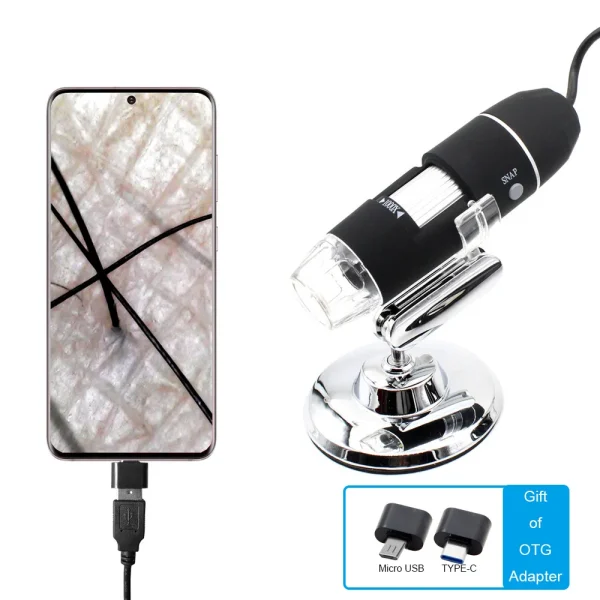 SANHOOII 1000x/1600x LED USB Digital Microscope - Android Mobile & PC Inspection Mastery