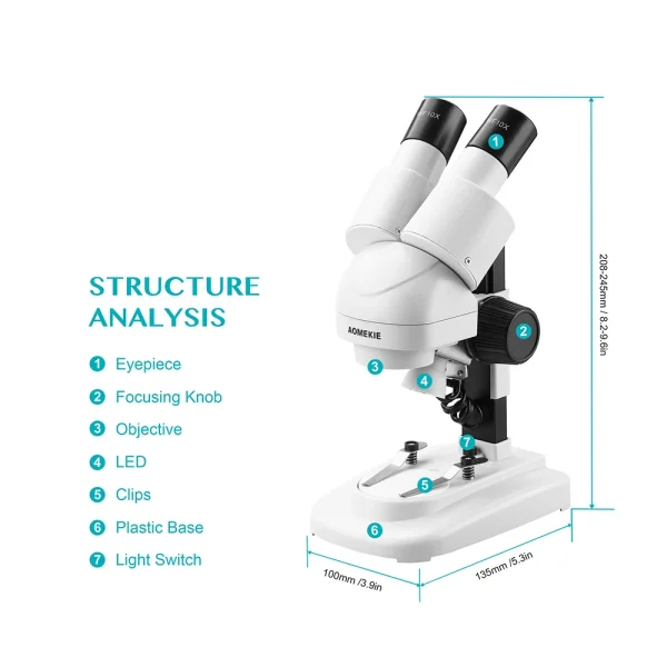 AOMEKIE 20X/40X Stereo Microscope with LED for PCB & Mobile Repair - Image 2