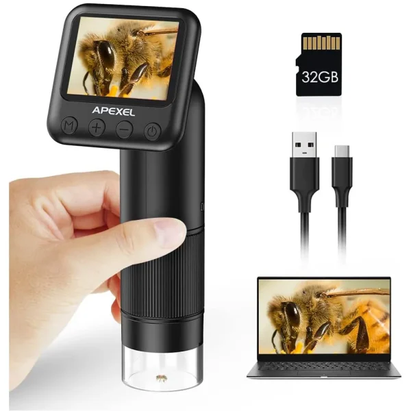 Handheld 800X HD Digital Microscope with 2" LCD Screen & 32GB SD Card