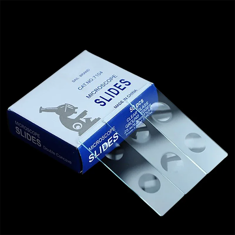 Double Ringed Microscope Slides 50 Pieces Double Concave Microscope Glass Slides For Laboratory And ...