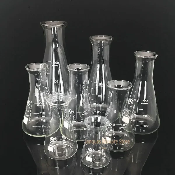 Triangular Flask 1piece Laboratory Borosilicate Glass Triangular Flask With Trumpet ...