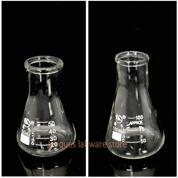 Borosilicate Glass Conical Flasks for Laboratory Experiments (50ml-1000ml) - Image 2
