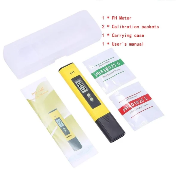 High-Precision pH Meter for Water Quality Testing - 0.01 Accuracy, 0-14 pH Range